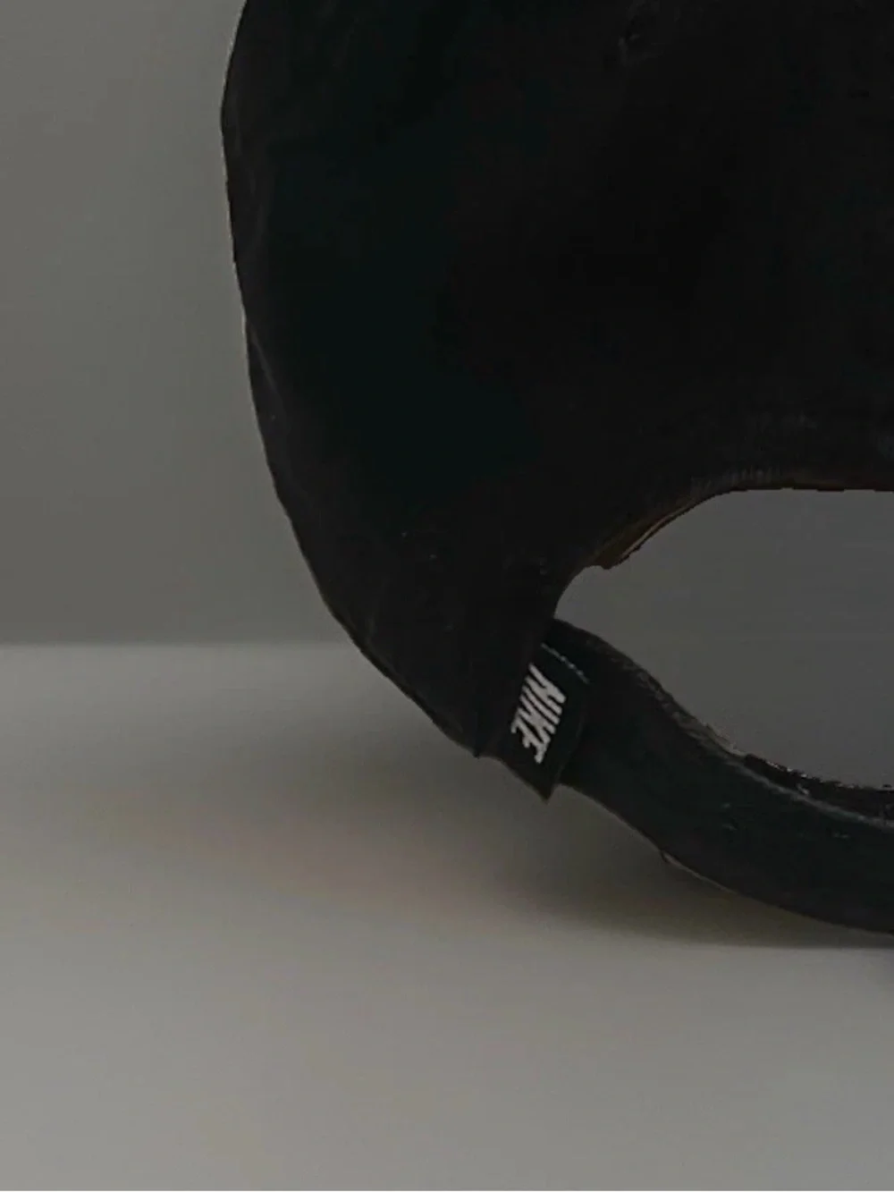 Nike Kids Adjustable Black Hat White Swoosh Logo Child Size Hook & Loop